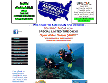 Tablet Screenshot of americandivecenter.com